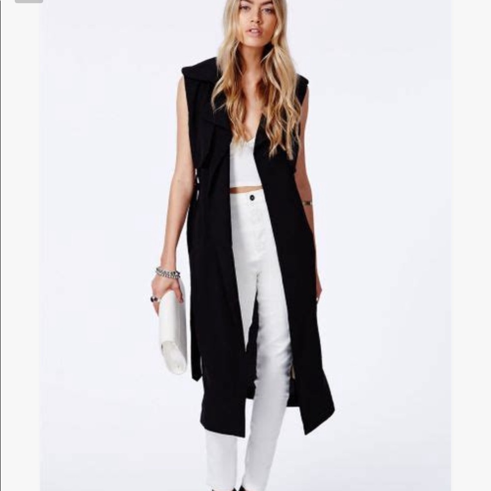 Missguided arabela sleeveless trench coat